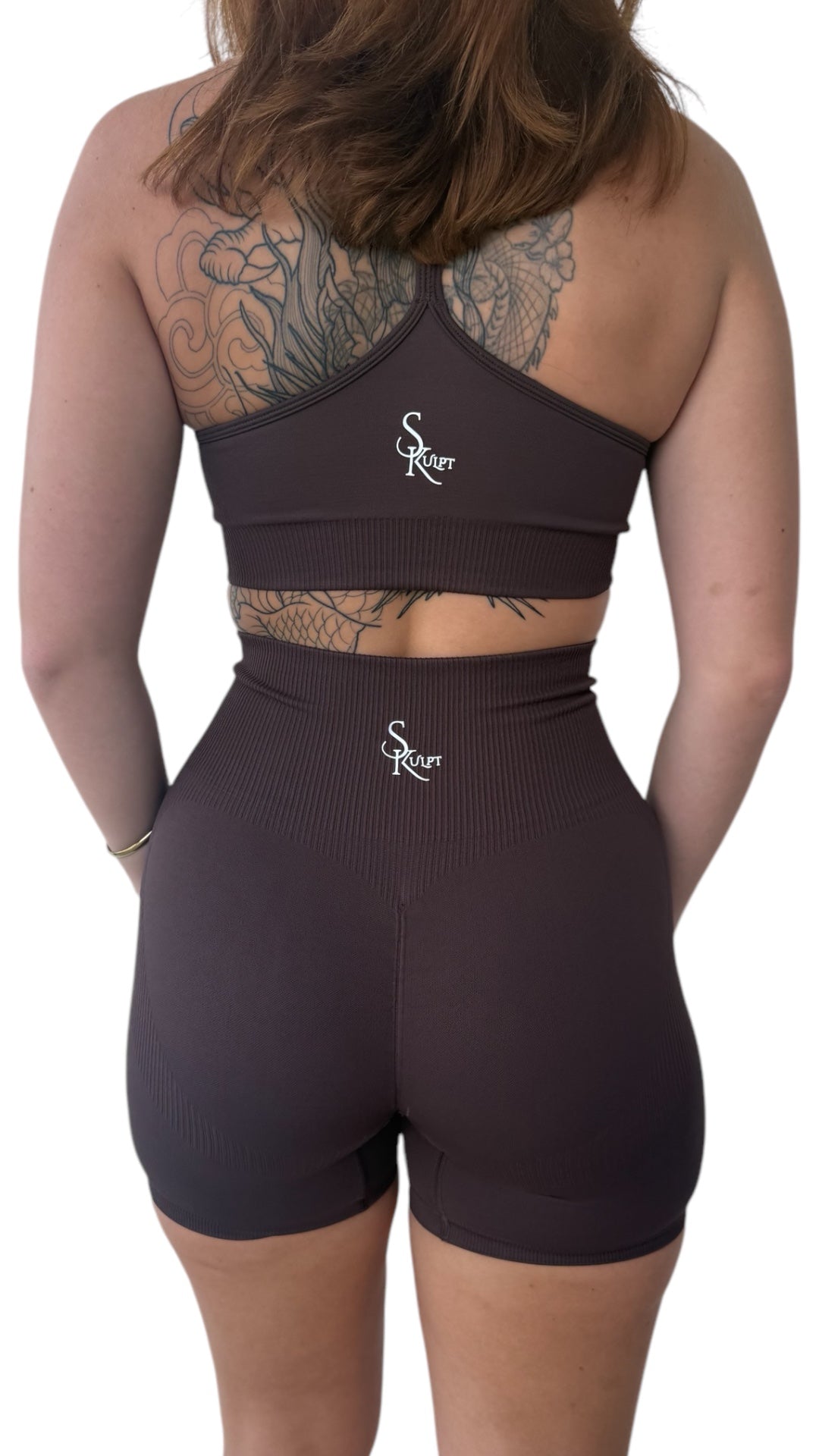 Seamless Bike Shorts - Espresso (Invisible scrunch)