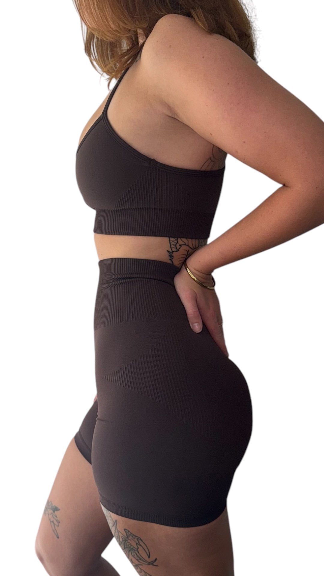 Seamless Bike Shorts - Espresso (Invisible scrunch)